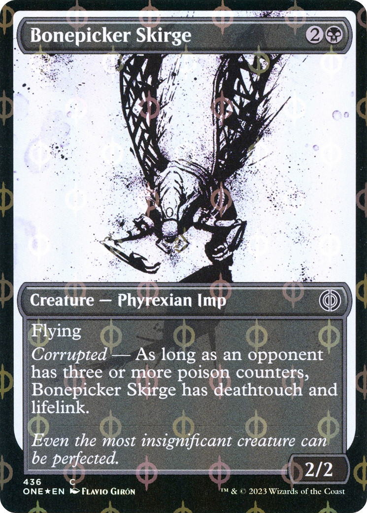 Bonepicker Skirge (Showcase Ichor Step-and-Compleat Foil) [Phyrexia: All Will Be One] MTG Single Magic: The Gathering    | Red Claw Gaming