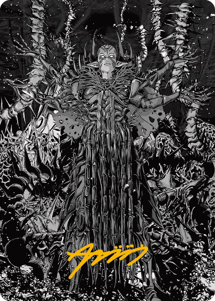 Nissa, Ascended Animist Art Card (Gold-Stamped Signature) [Phyrexia: All Will Be One Art Series] MTG Single Magic: The Gathering    | Red Claw Gaming