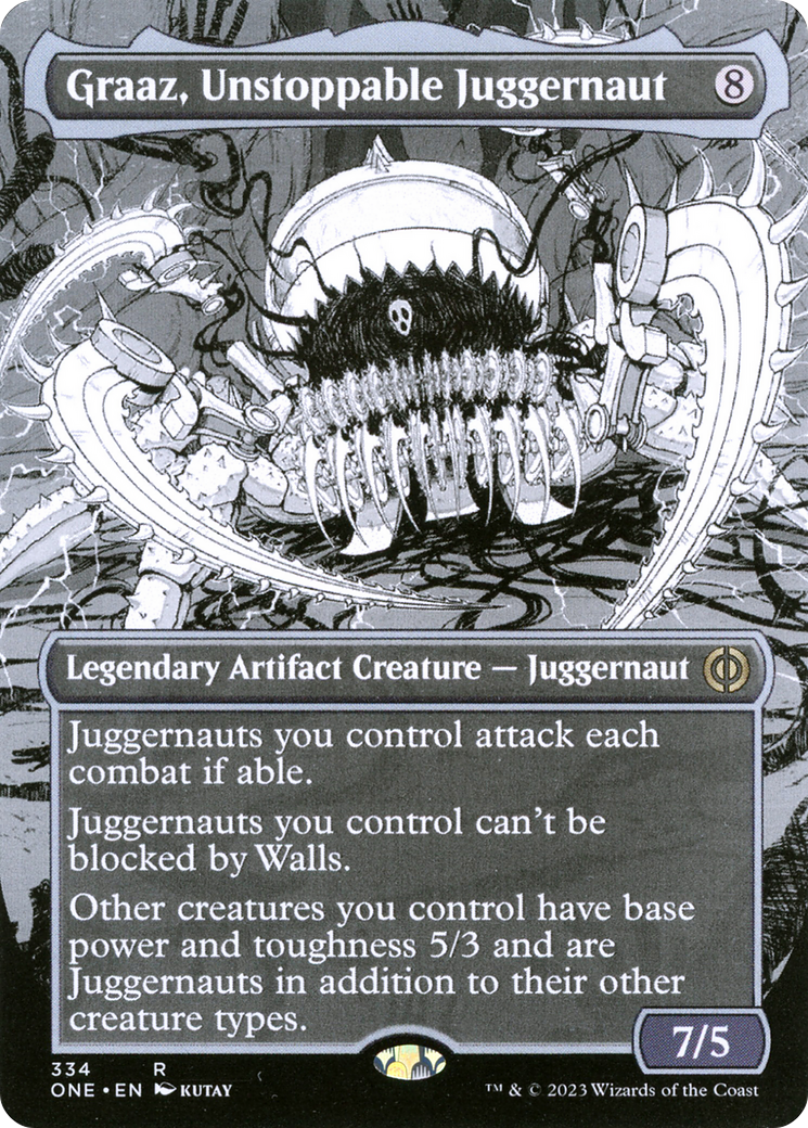 Graaz, Unstoppable Juggernaut (Borderless Manga) [Phyrexia: All Will Be One] MTG Single Magic: The Gathering    | Red Claw Gaming