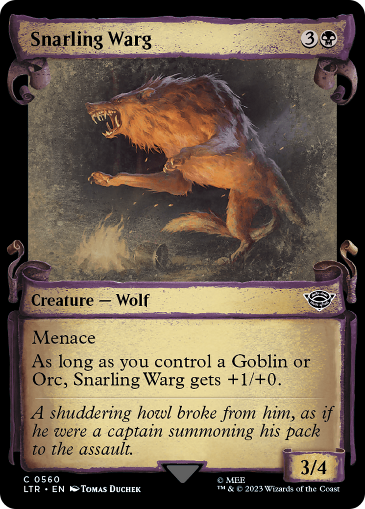 Snarling Warg [The Lord of the Rings: Tales of Middle-Earth Showcase Scrolls] MTG Single Magic: The Gathering    | Red Claw Gaming