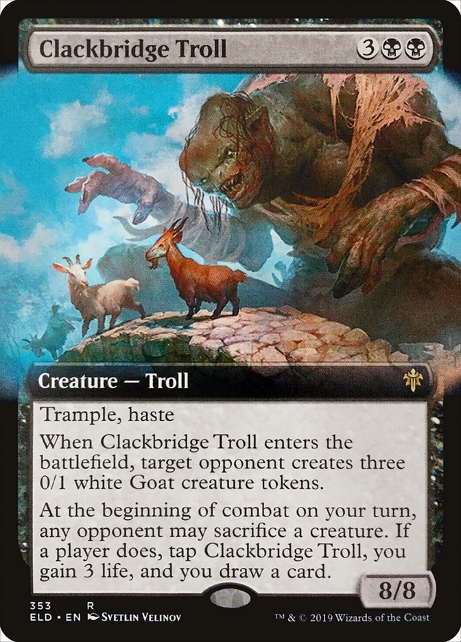 Clackbridge Troll (Extended Art) [Throne of Eldraine] MTG Single Magic: The Gathering    | Red Claw Gaming