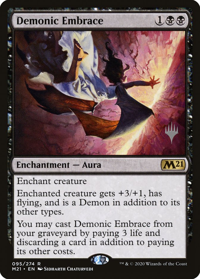 Demonic Embrace (Promo Pack) [Core Set 2021 Promos] MTG Single Magic: The Gathering    | Red Claw Gaming