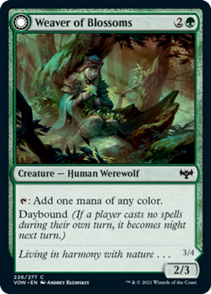 Weaver of Blossoms // Blossom-Clad Werewolf [Innistrad: Crimson Vow] MTG Single Magic: The Gathering    | Red Claw Gaming