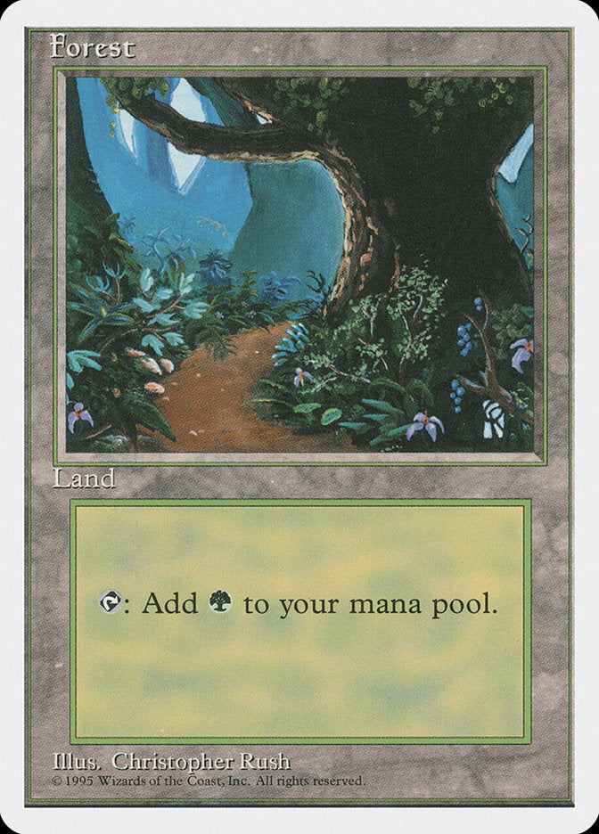 Forest (Flower Path) [Fourth Edition] MTG Single Magic: The Gathering    | Red Claw Gaming