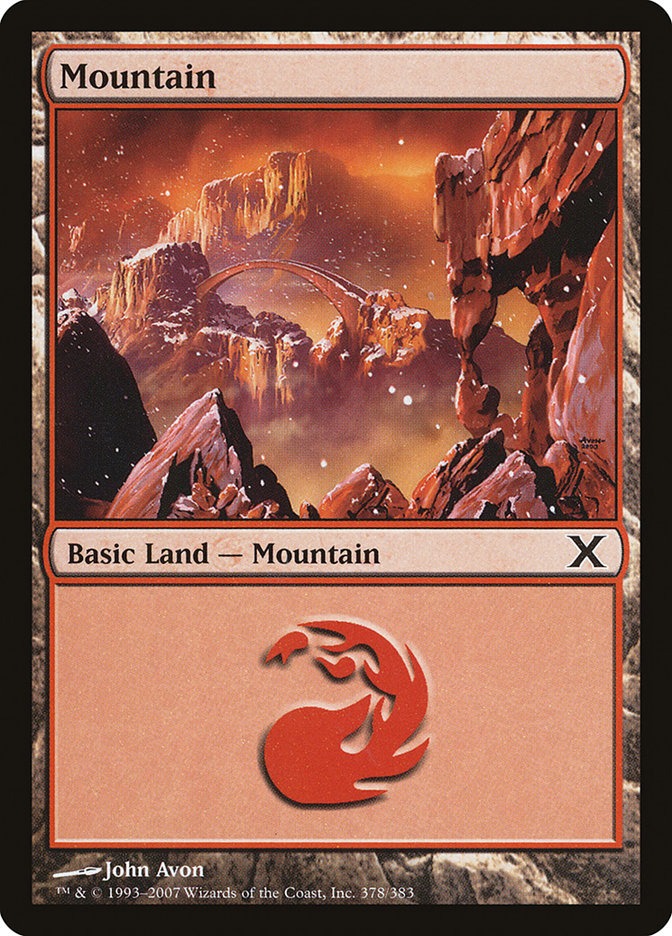 Mountain (378) [Tenth Edition] MTG Single Magic: The Gathering    | Red Claw Gaming