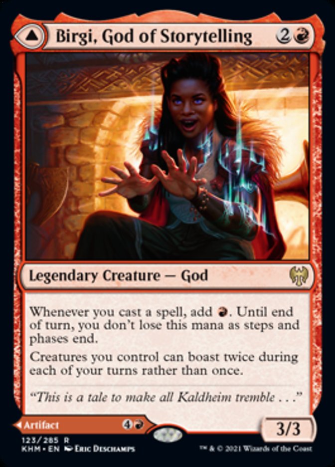 Birgi, God of Storytelling // Harnfel, Horn of Bounty [Kaldheim] MTG Single Magic: The Gathering    | Red Claw Gaming