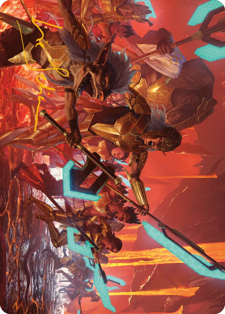 Roar of Resistance Art Card (Gold-Stamped Signature) [Phyrexia: All Will Be One Art Series] MTG Single Magic: The Gathering    | Red Claw Gaming