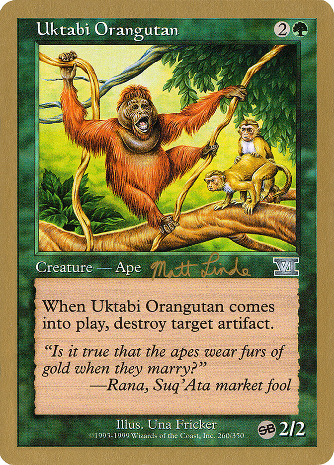 Uktabi Orangutan (Matt Linde) (SB) [World Championship Decks 1999] MTG Single Magic: The Gathering    | Red Claw Gaming