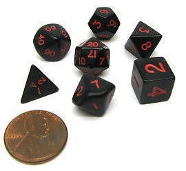 Mini 7-Die Set Dice Kaplow Black\Red   | Red Claw Gaming