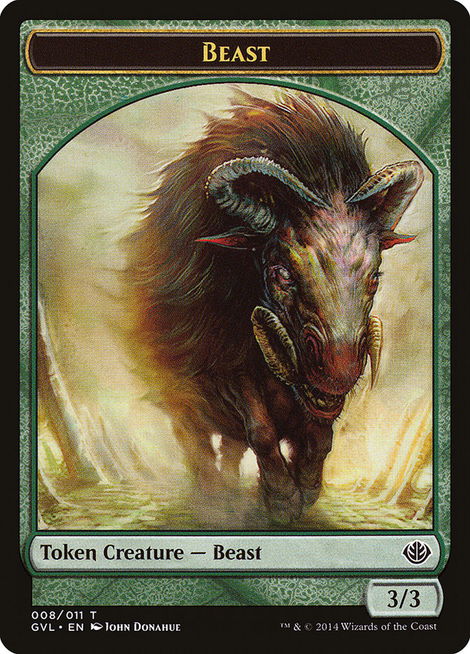 Beast Token (008/011) (Garruk vs. Liliana) [Duel Decks Anthology Tokens] MTG Single Magic: The Gathering    | Red Claw Gaming