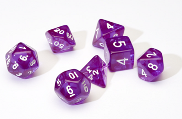 Translucent Purple D7 Die Set Dice Universal DIstribution    | Red Claw Gaming