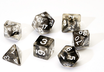 Black Cloud D7 Die Set Dice Universal DIstribution    | Red Claw Gaming