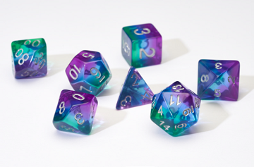 Blue Aurora D7 Die Set Dice Universal DIstribution    | Red Claw Gaming