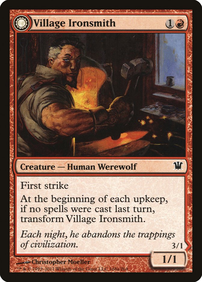Village Ironsmith // Ironfang [Innistrad] MTG Single Magic: The Gathering    | Red Claw Gaming