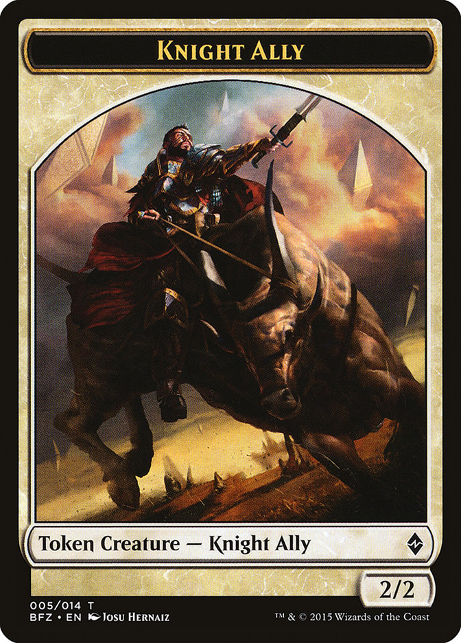 Knight Ally Token [Battle for Zendikar Tokens] MTG Single Magic: The Gathering    | Red Claw Gaming