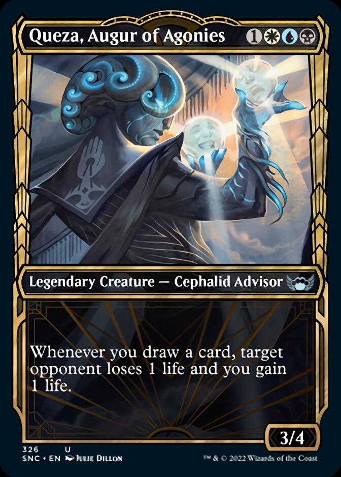 Queza, Augur of Agonies (Showcase Golden Age) [Streets of New Capenna] MTG Single Magic: The Gathering    | Red Claw Gaming