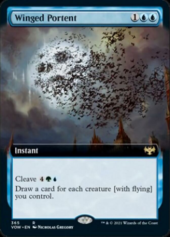 Winged Portent (Extended Art) [Innistrad: Crimson Vow] MTG Single Magic: The Gathering    | Red Claw Gaming