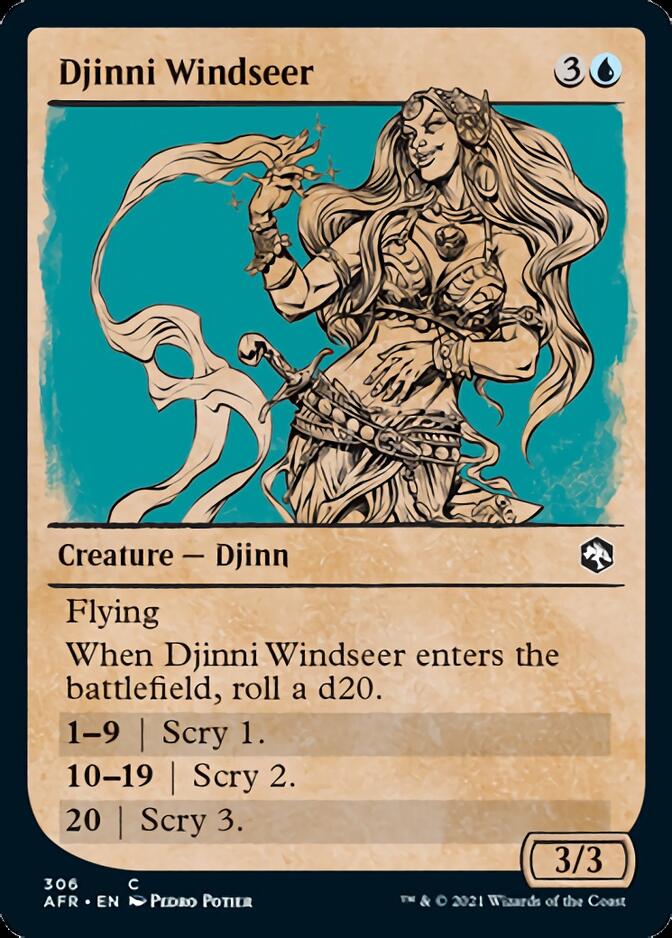 Djinni Windseer (Showcase) [Dungeons & Dragons: Adventures in the Forgotten Realms] MTG Single Magic: The Gathering    | Red Claw Gaming