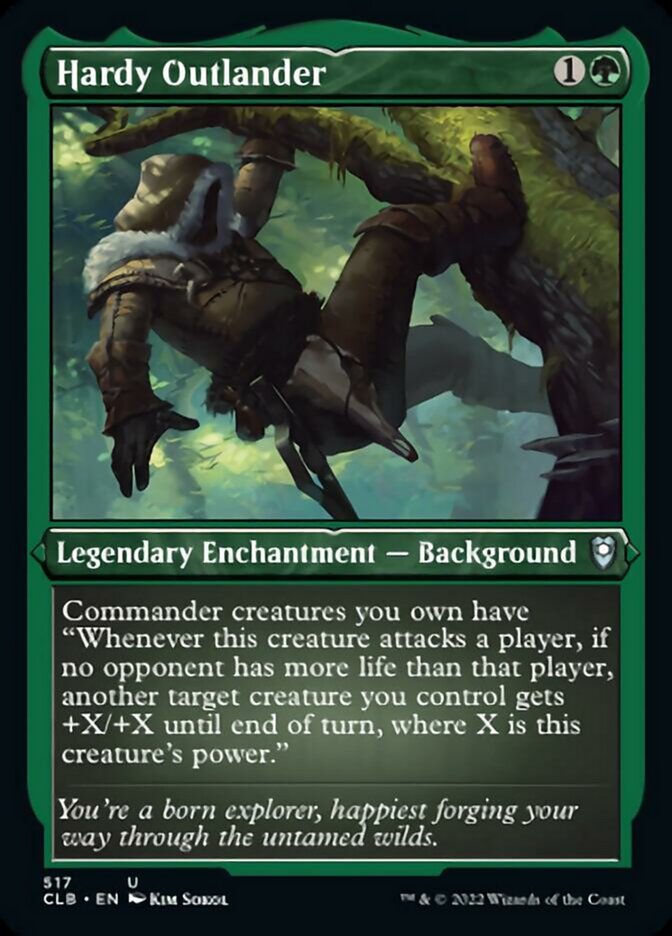 Hardy Outlander (Foil Etched) [Commander Legends: Battle for Baldur's Gate] MTG Single Magic: The Gathering    | Red Claw Gaming