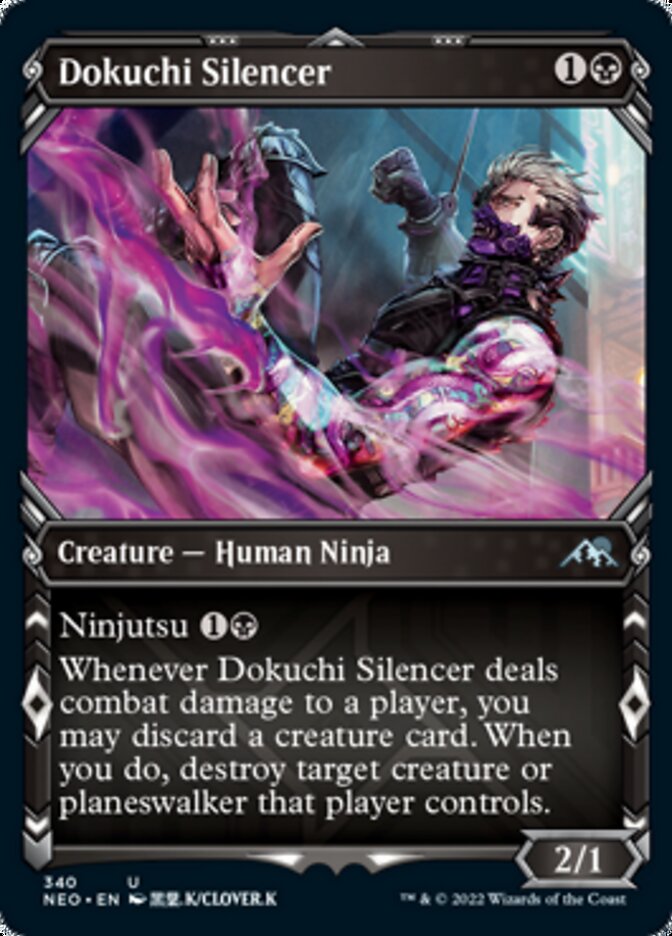 Dokuchi Silencer (Showcase Ninja) [Kamigawa: Neon Dynasty] MTG Single Magic: The Gathering    | Red Claw Gaming
