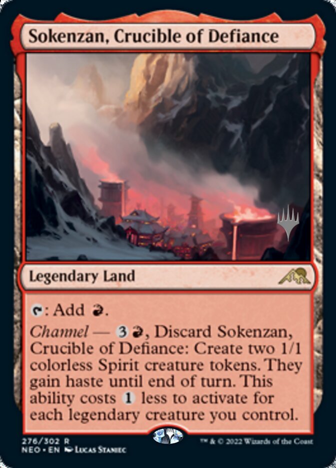 Sokenzan, Crucible of Defiance (Promo Pack) [Kamigawa: Neon Dynasty Promos] MTG Single Magic: The Gathering    | Red Claw Gaming
