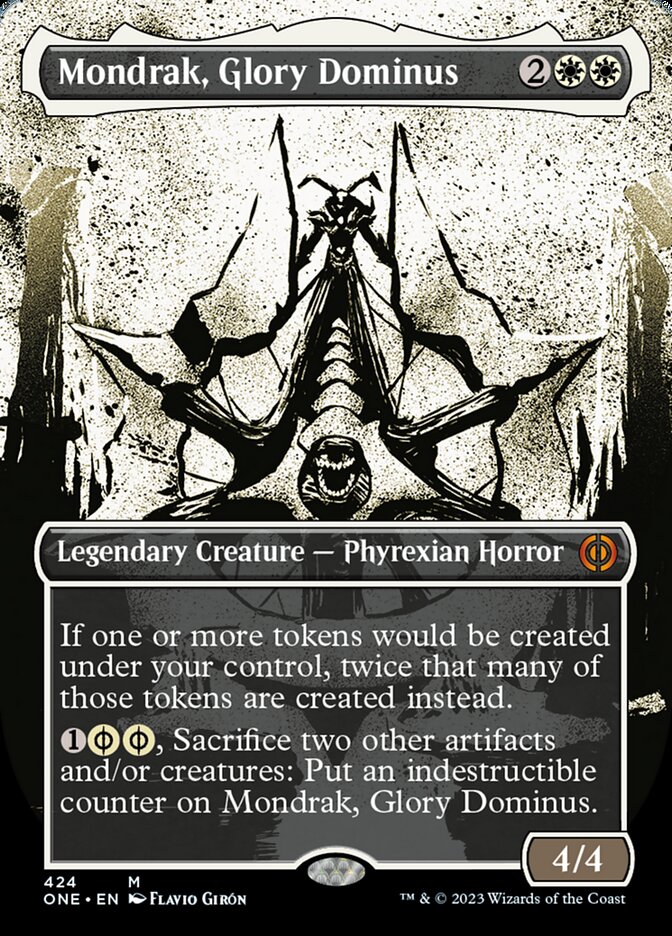 Mondrak, Glory Dominus (Borderless Ichor Step-and-Compleat Foil) [Phyrexia: All Will Be One] MTG Single Magic: The Gathering    | Red Claw Gaming