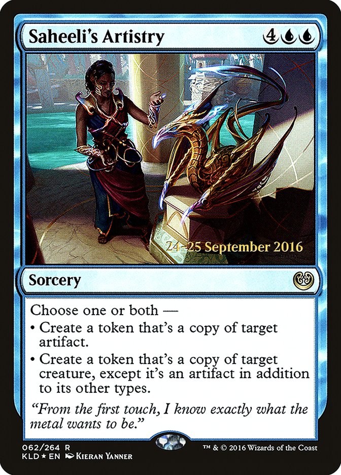 Saheeli's Artistry [Kaladesh Prerelease Promos] MTG Single Magic: The Gathering    | Red Claw Gaming