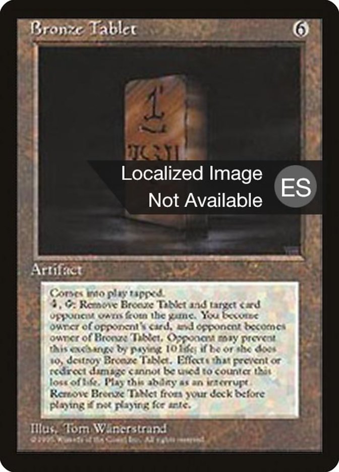 Bronze Tablet [Fourth Edition (Foreign Black Border)] MTG Single Magic: The Gathering    | Red Claw Gaming