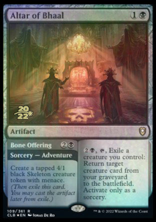 Altar of Bhaal // Bone Offering [Commander Legends: Battle for Baldur's Gate Prerelease Promos] MTG Single Magic: The Gathering    | Red Claw Gaming