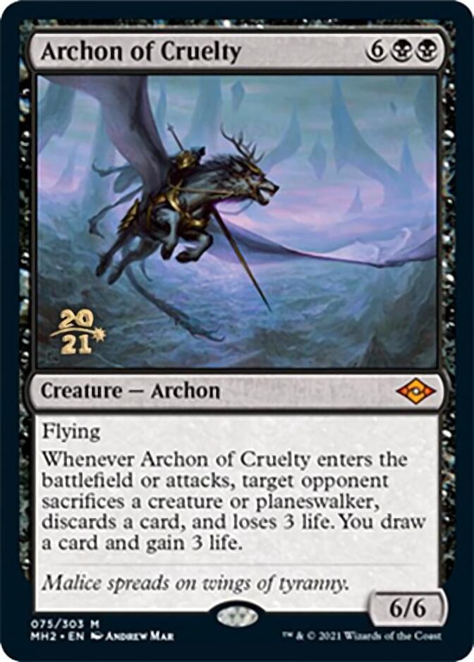 Archon of Cruelty [Modern Horizons 2 Prerelease Promos] MTG Single Magic: The Gathering    | Red Claw Gaming
