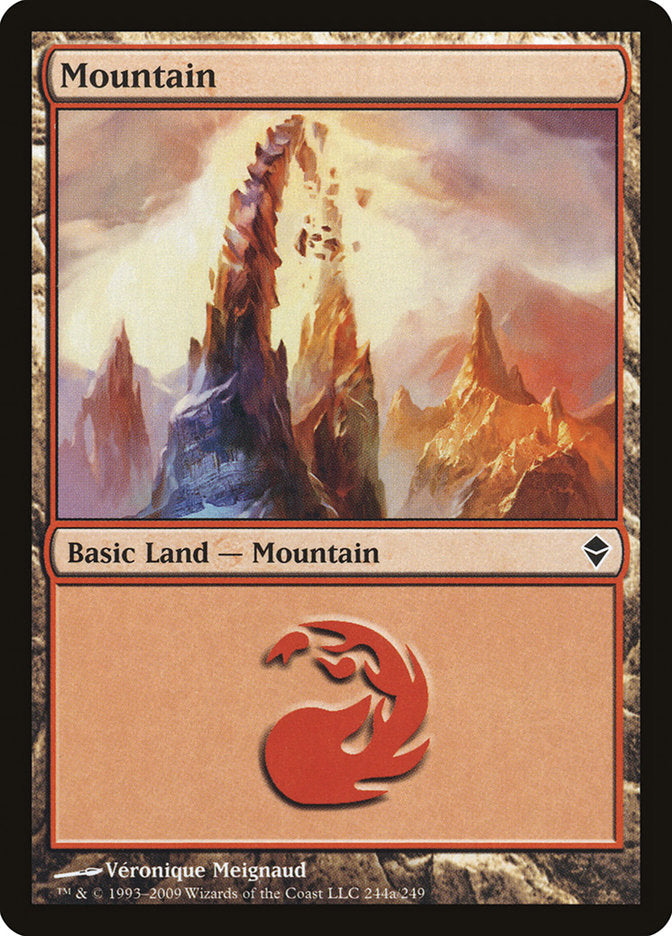 Mountain (244a) [Zendikar] MTG Single Magic: The Gathering    | Red Claw Gaming