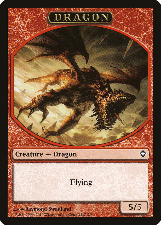 Dragon Token [Worldwake Tokens] MTG Single Magic: The Gathering    | Red Claw Gaming