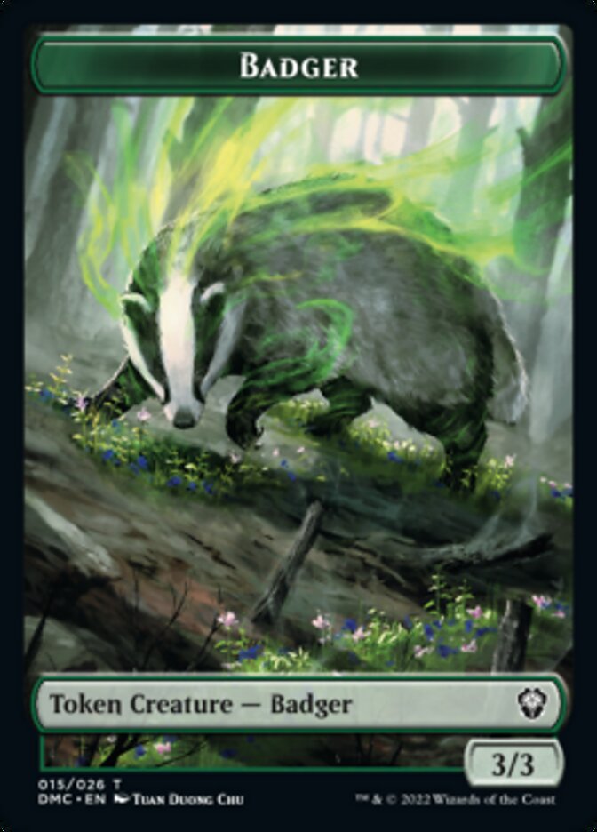 Bird (002) // Badger Double-Sided Token [Dominaria United Tokens] MTG Single Magic: The Gathering    | Red Claw Gaming