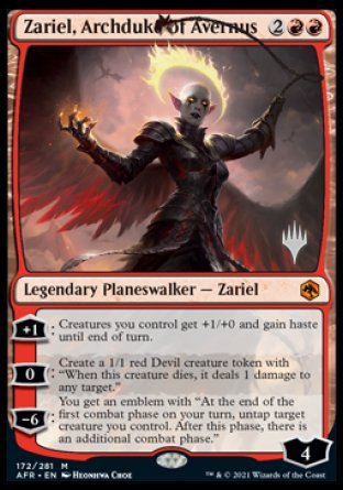 Zariel, Archduke of Avernus (Promo Pack) [Dungeons & Dragons: Adventures in the Forgotten Realms Promos] MTG Single Magic: The Gathering    | Red Claw Gaming