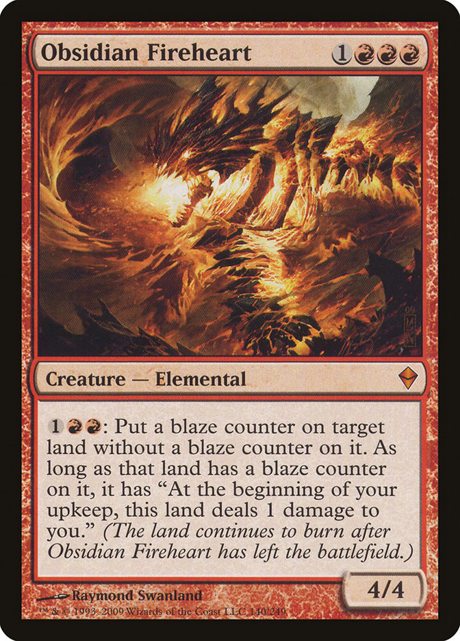 Obsidian Fireheart [Zendikar] MTG Single Magic: The Gathering    | Red Claw Gaming