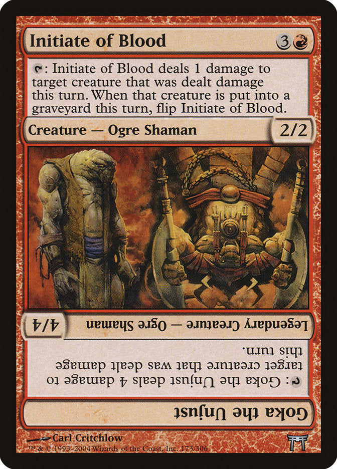Initiate of Blood // Goka the Unjust [Champions of Kamigawa] MTG Single Magic: The Gathering    | Red Claw Gaming