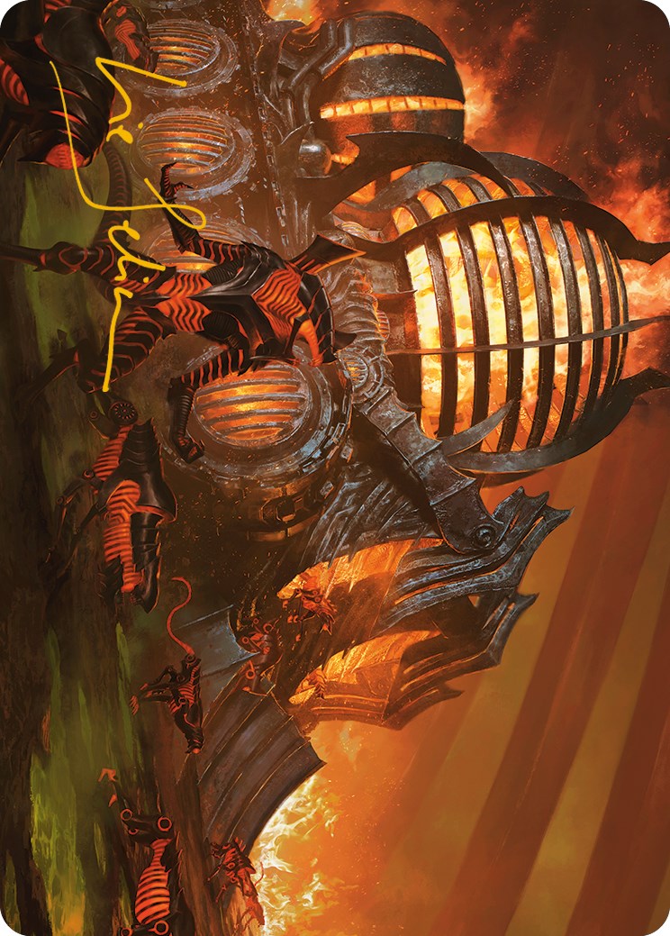 Urabrask's Forge Art Card (Gold-Stamped Signature) [Phyrexia: All Will Be One Art Series] MTG Single Magic: The Gathering    | Red Claw Gaming