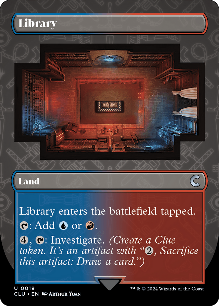 Library (Borderless) [Ravnica: Clue Edition] MTG Single Magic: The Gathering    | Red Claw Gaming