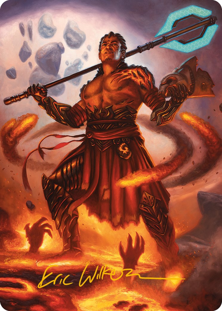 Koth, Fire of Resistance Art Card (Gold-Stamped Signature) [Phyrexia: All Will Be One Art Series] MTG Single Magic: The Gathering    | Red Claw Gaming
