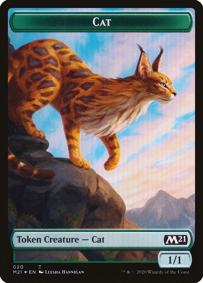 Beast // Cat (020) Double-Sided Token [Core Set 2021 Tokens] MTG Single Magic: The Gathering    | Red Claw Gaming