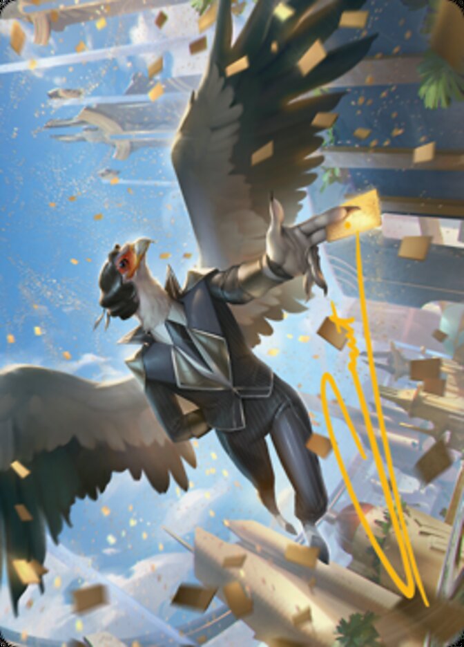 Skyboon Evangelist Art Card (Gold-Stamped Signature) [Streets of New Capenna Art Series] MTG Single Magic: The Gathering    | Red Claw Gaming