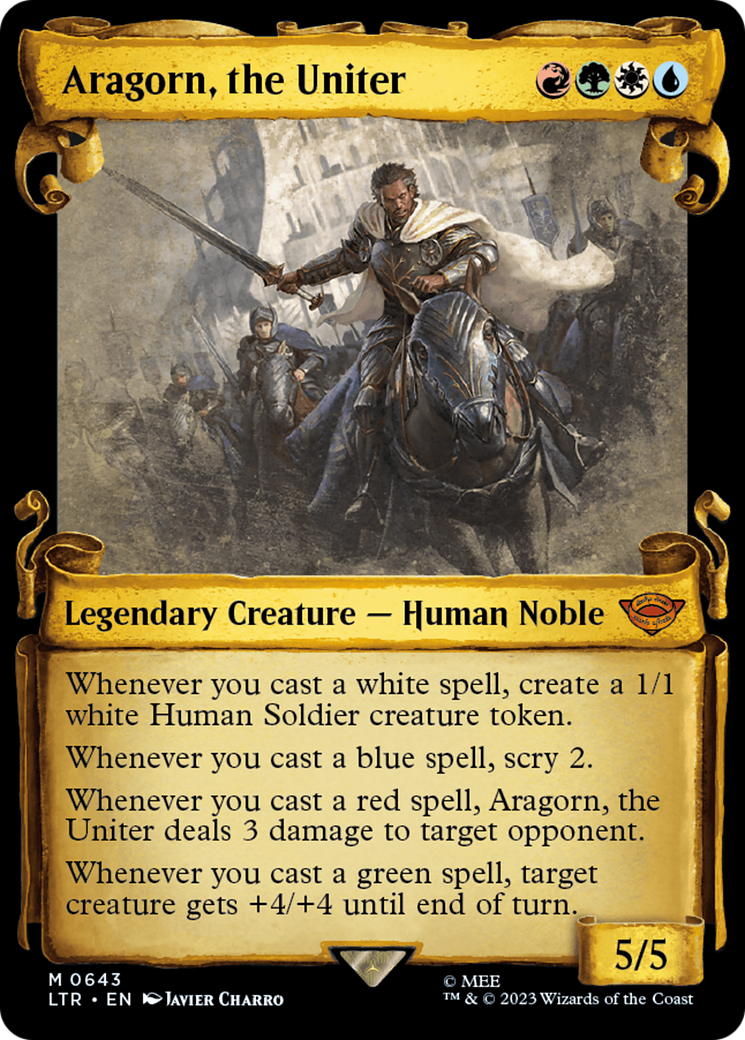 Aragorn, the Uniter [The Lord of the Rings: Tales of Middle-Earth Showcase Scrolls] MTG Single Magic: The Gathering    | Red Claw Gaming