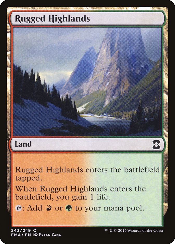 Rugged Highlands [Eternal Masters] MTG Single Magic: The Gathering    | Red Claw Gaming