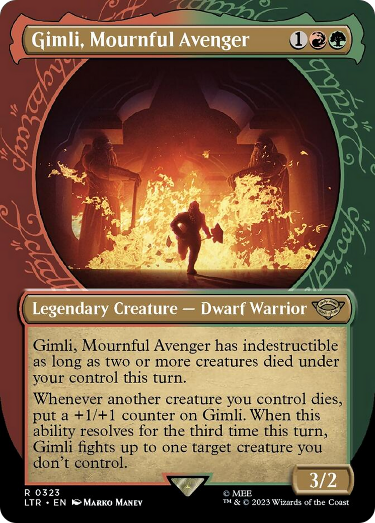 Gimli, Mournful Avenger (Showcase Ring Frame) [The Lord of the Rings: Tales of Middle-Earth] MTG Single Magic: The Gathering    | Red Claw Gaming