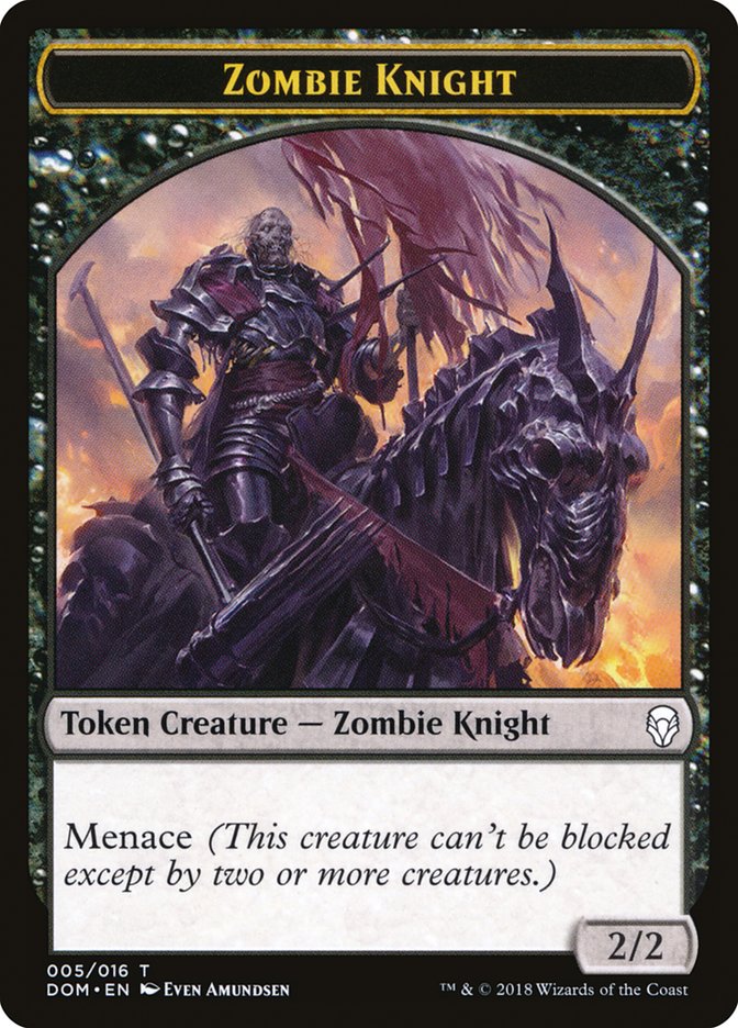 Zombie Knight Token [Dominaria Tokens] MTG Single Magic: The Gathering    | Red Claw Gaming