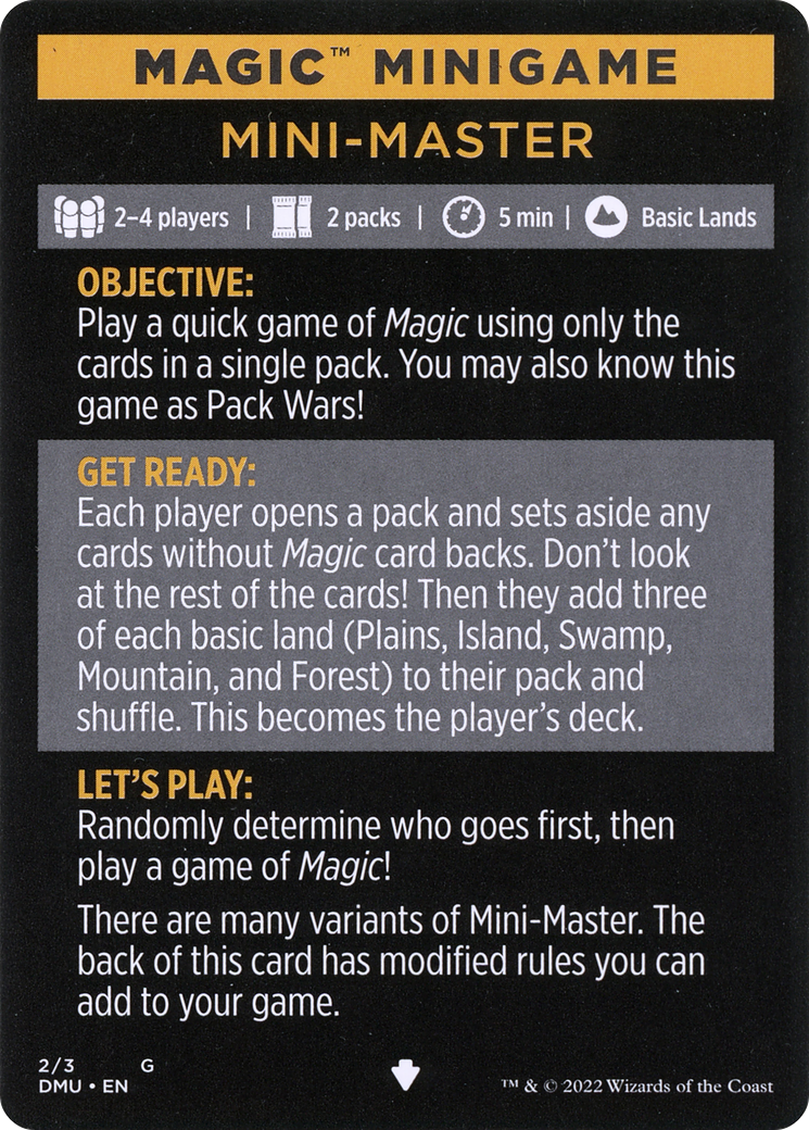 Mini-Master (Magic Minigame) [Commander Legends: Battle for Baldur's Gate Minigame] MTG Single Magic: The Gathering    | Red Claw Gaming