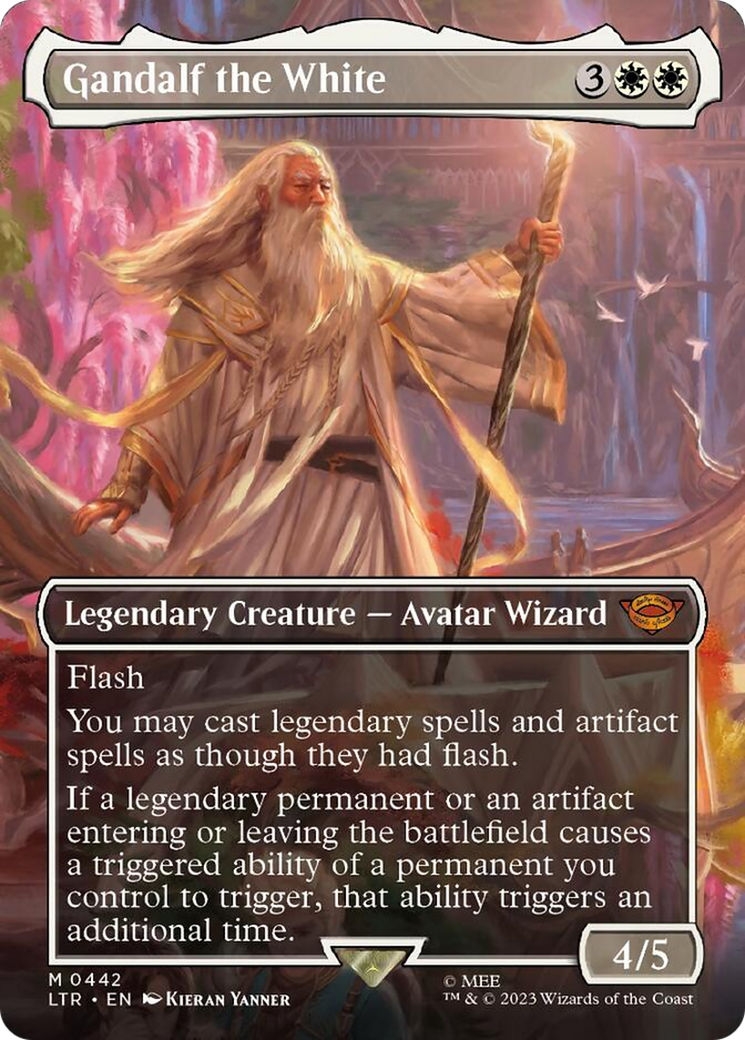 Gandalf the White (Borderless Alternate Art) [The Lord of the Rings: Tales of Middle-Earth] MTG Single Magic: The Gathering    | Red Claw Gaming