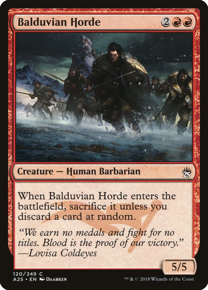 Balduvian Horde [Masters 25] MTG Single Magic: The Gathering    | Red Claw Gaming