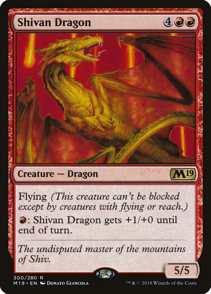 Shivan Dragon [Core Set 2019] MTG Single Magic: The Gathering    | Red Claw Gaming