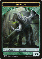 Elephant // Elf Warrior Double-Sided Token [Commander 2014 Tokens] MTG Single Magic: The Gathering    | Red Claw Gaming